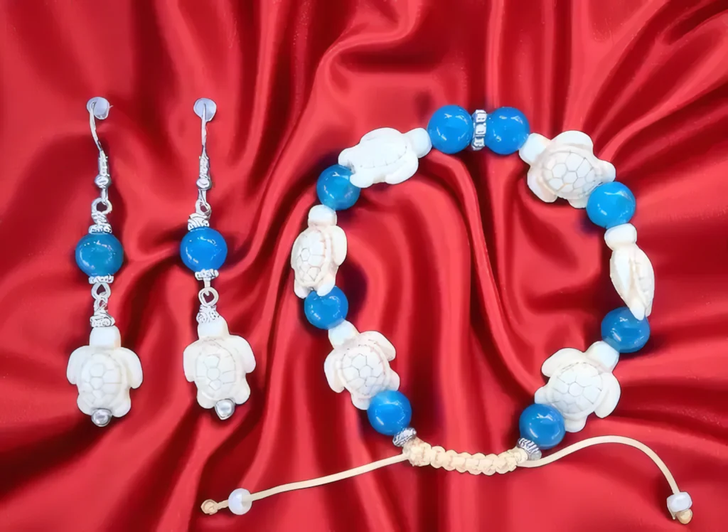 Blue Agate with Turtles Set